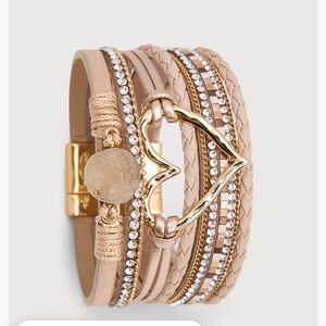 Saachi Golden Heart Druzy Bracelet